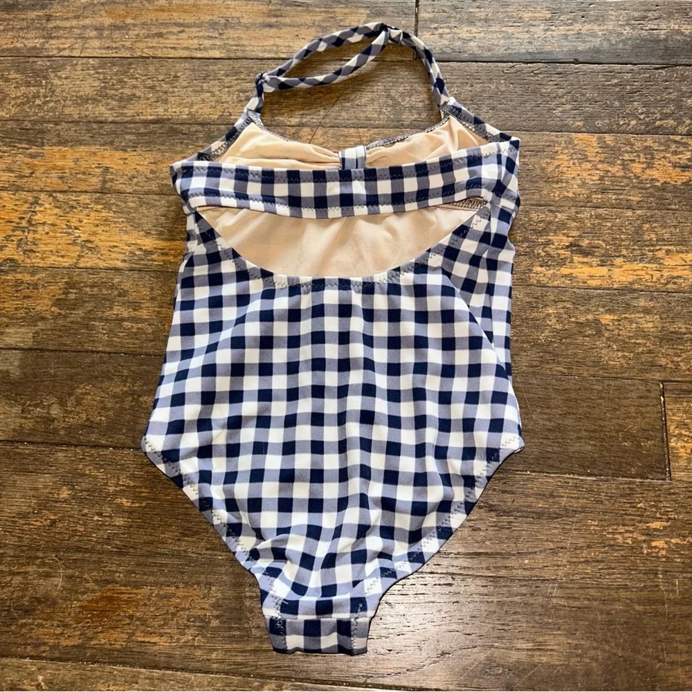 Crewcuts Navy and White Checkered Kids Swim One Piece - Picture 2 of 3